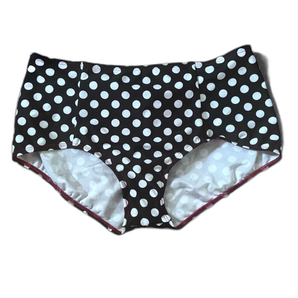 Lolita Girl Retro Pin-Up Bikini – Black White Polka Dot 2-Piece Swimsuit​ - Thumbnail 3