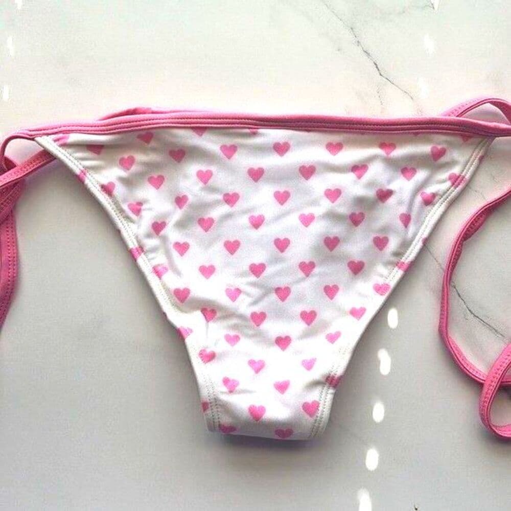 Skinny Dip Leg Avenue Pink Heart String Bikini Size Medium Y2K Barbie - Thumbnail 4