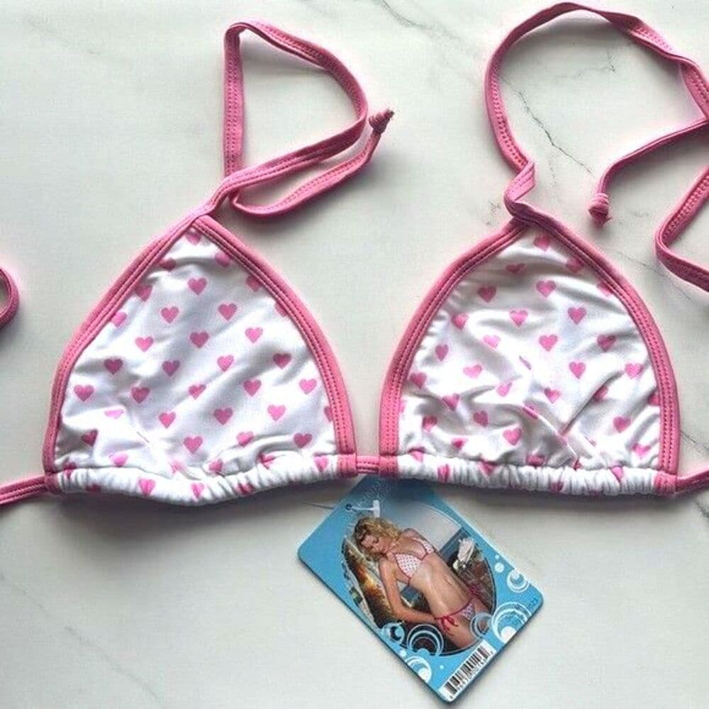 Skinny Dip Leg Avenue Pink Heart String Bikini Size Medium Y2K Barbie - Thumbnail 2