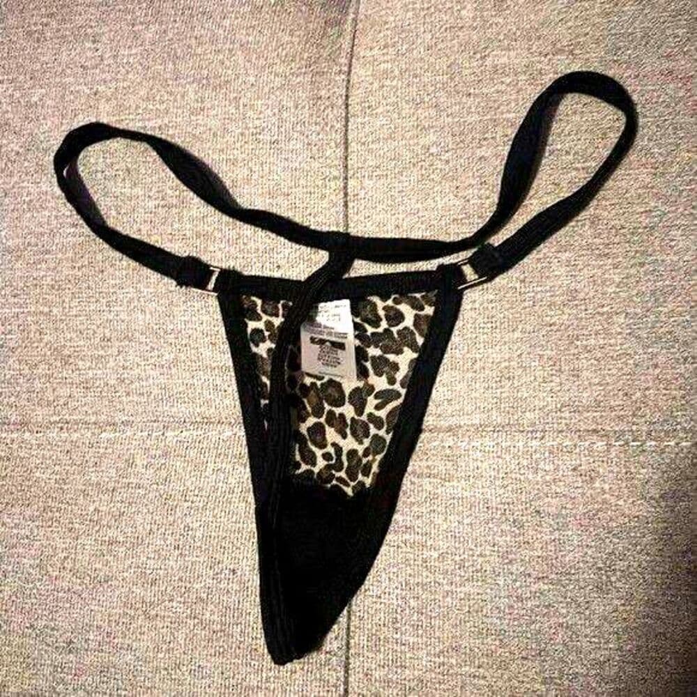 Dreamgirl: Sheer Leopard Lycra Net Bikini Top & Lined G-String Bottom Size M/L - Thumbnail 4