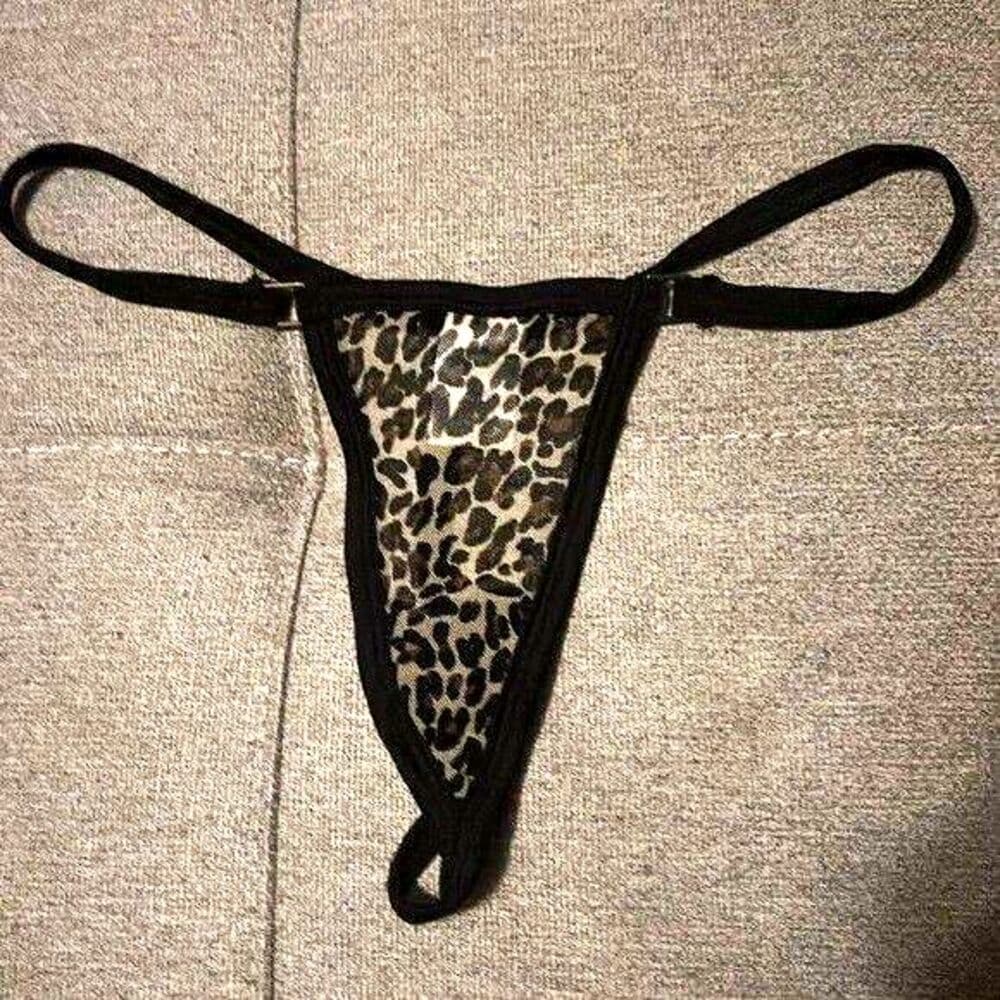 Dreamgirl: Sheer Leopard Lycra Net Bikini Top & Lined G-String Bottom Size M/L - Thumbnail 3