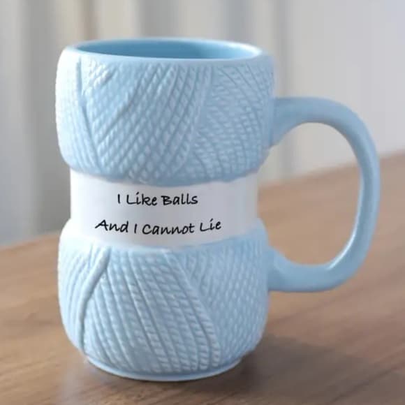 Blue Yarn Textured Mug - Thumbnail 3