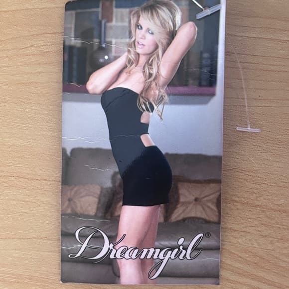 Dreamgirl Black Strapless Bodycon Mini Dress with Cutouts - Thumbnail 9