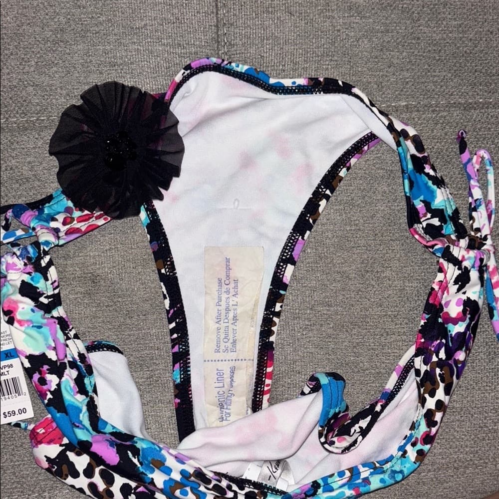 Kenneth Cole New York: Floral Bikini Bottom - Vibrant Print, Size XL - Thumbnail 3
