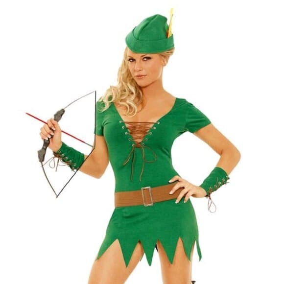 Sexy Archer Costume - Mini Dress, Belt, Wristbands & Hat​ - Thumbnail 3