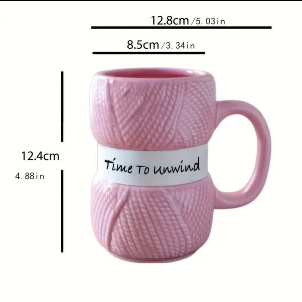 Blue Yarn Textured Mug