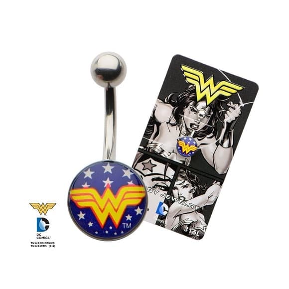 DC Comics Wonder Woman Logo Non-Dangle Belly Button Ring - Thumbnail 7