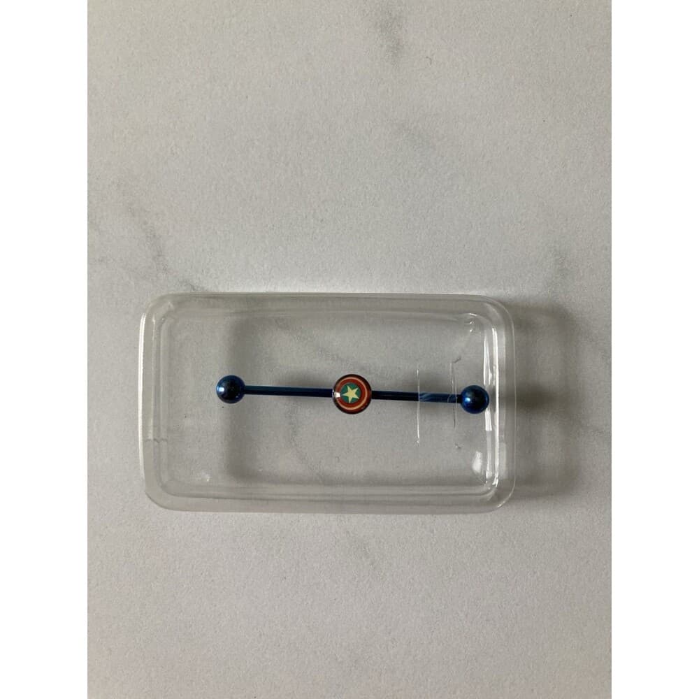 Body Vibe Captain America Industrial B 14G Surgical Steel Licensed Body Piercing