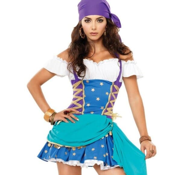 Leg Avenue Sexy Gypsy Costume 2-Piece Set Dress and Scarf - Thumbnail 4