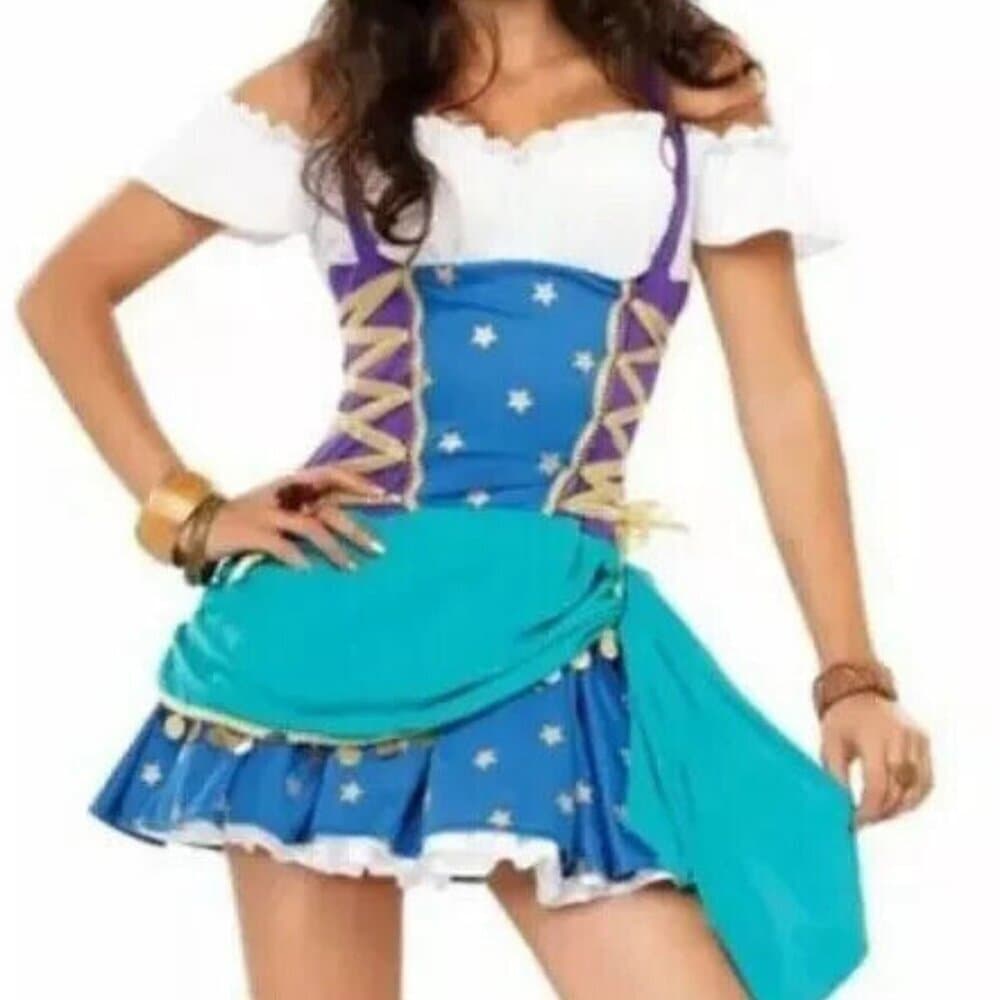 Leg Avenue Sexy Gypsy Costume 2-Piece Set Dress and Scarf - Thumbnail 2