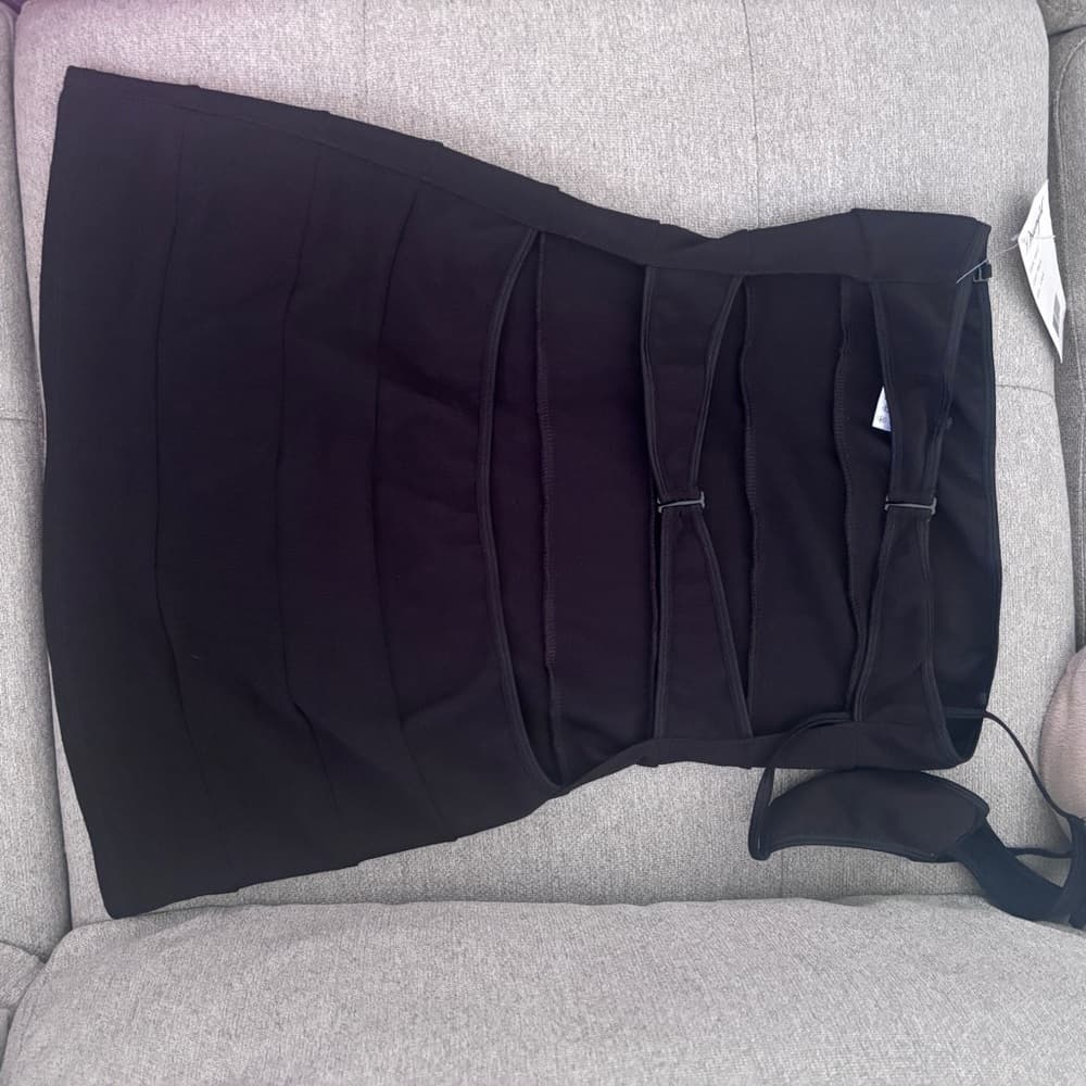 Dreamgirl Black Strapless Bodycon Mini Dress with Cutouts - Thumbnail 3
