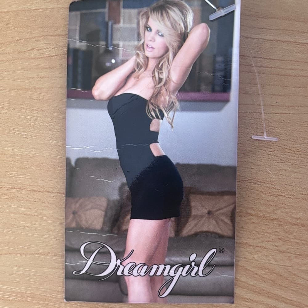 Dreamgirl Black Strapless Bodycon Mini Dress with Cutouts - Thumbnail 8
