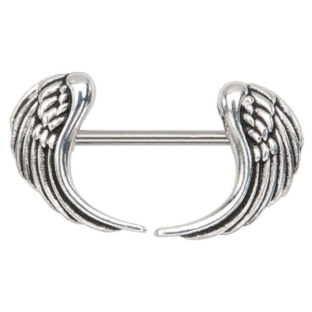 Angel Wings Nipple Shield Piercing 14G Stainless Steel Barbell - Single Bar Only - Thumbnail 2