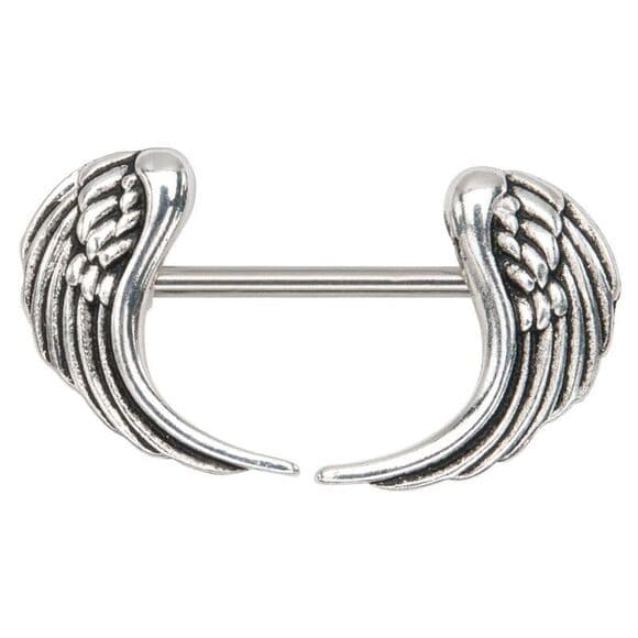 Angel Wings Nipple Shield Piercing 14G Stainless Steel Barbell - Single Bar Only - Thumbnail 3