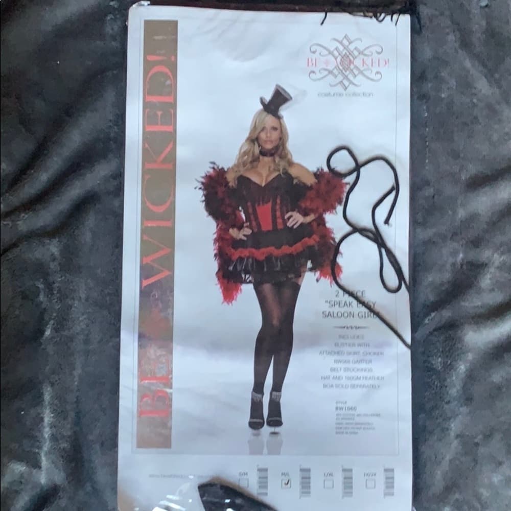 BeWicked Saloon Girl Costume - Red & Black Dress (Size M/L)​​ - Thumbnail 4