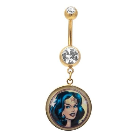 Body Vibe Wonder Woman Dangle Belly Ring - Thumbnail 2