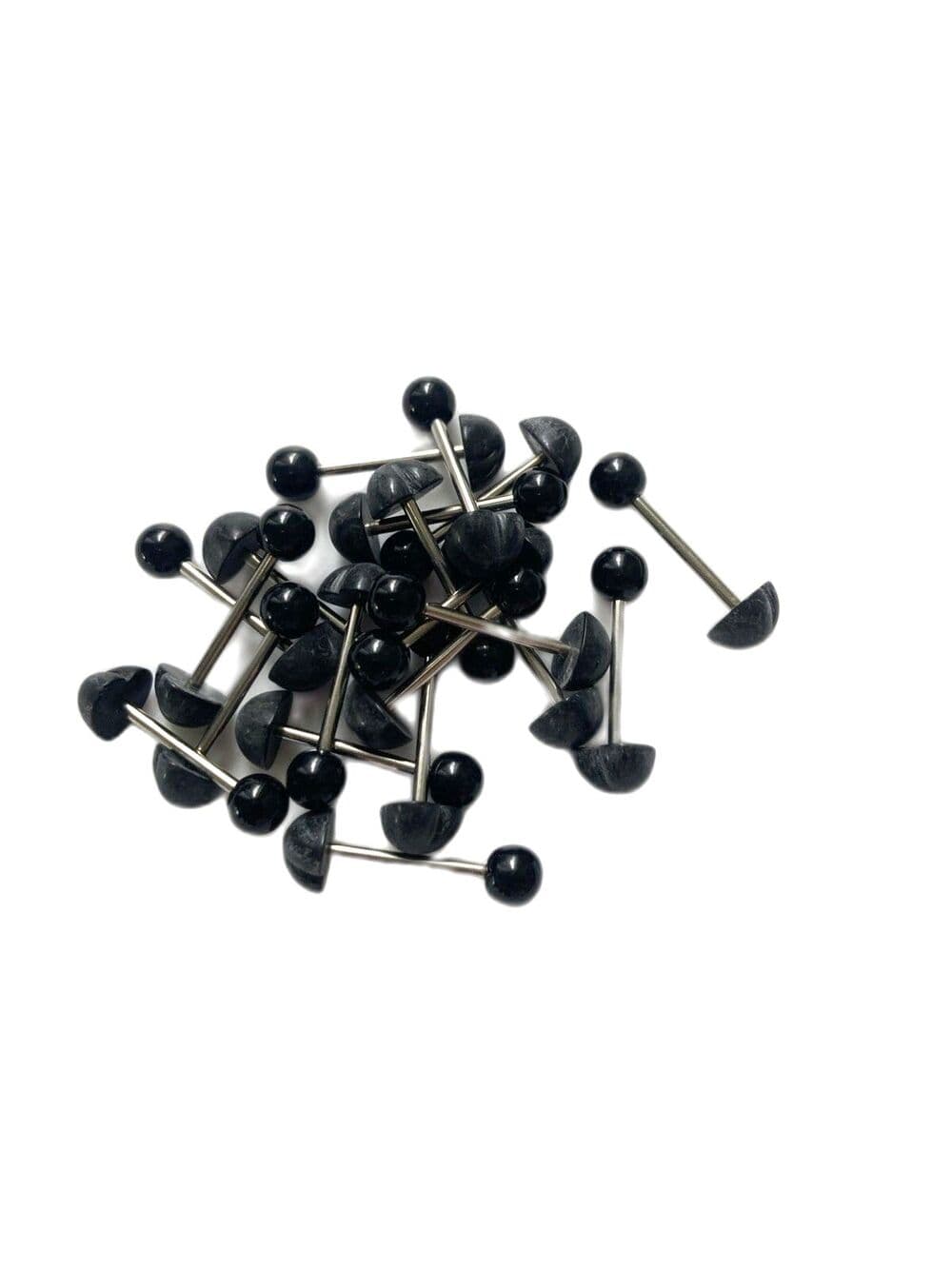 5-Pack UV 3D Heart Tongue Rings - Hollywood Body Jewelry - Thumbnail 3