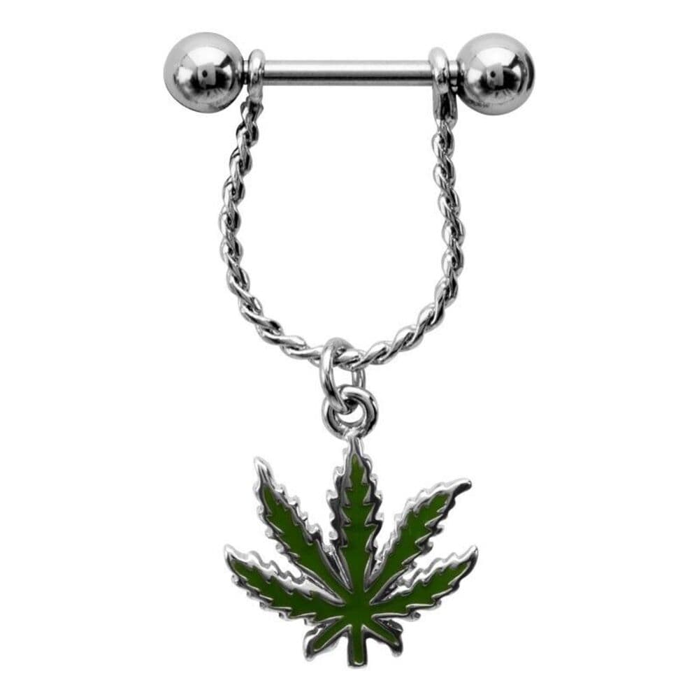 Body Vibe Pot Leaf Nipple Ring