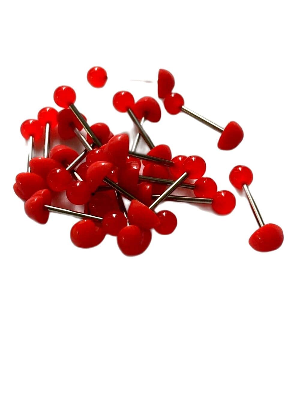 5-Pack UV 3D Heart Tongue Rings - Hollywood Body Jewelry