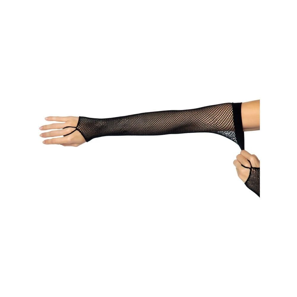 Leg Avenue Black Fishnet Arm Warmers | Elbow Length Gloves​ - Thumbnail 5