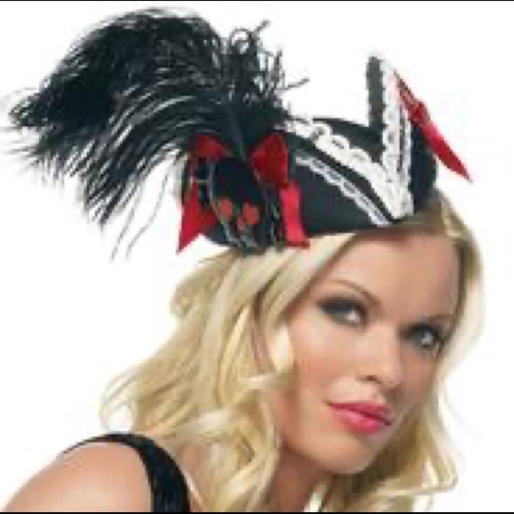 Leg Avenue Mini Skull & Feathered Pirate Hat - Thumbnail 3