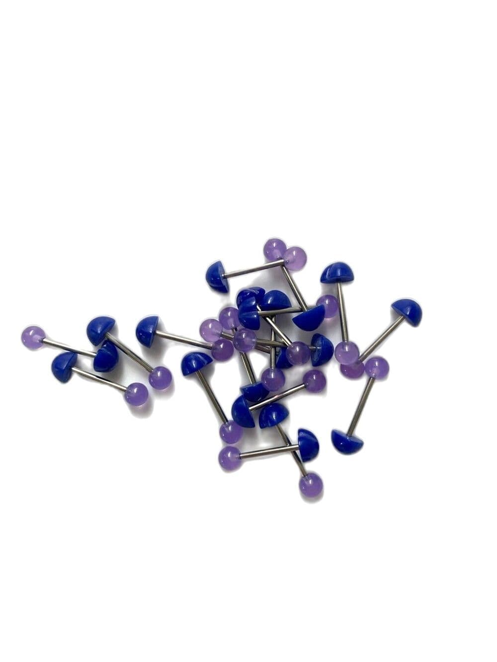 5-Pack UV 3D Heart Tongue Rings - Hollywood Body Jewelry - Thumbnail 5