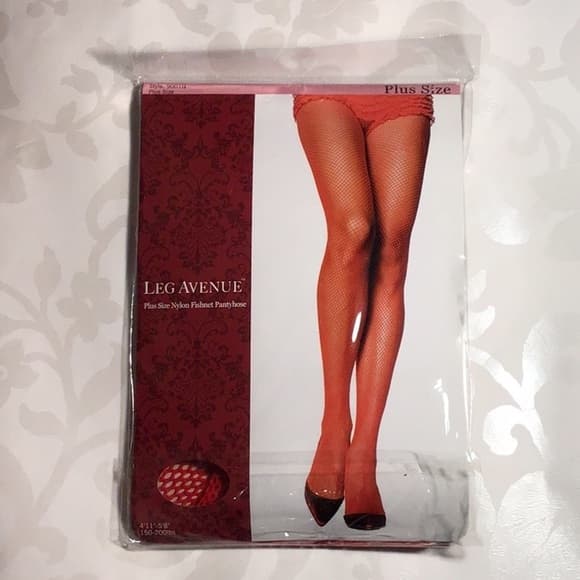 Leg Avenue: Nylon Fishnet Pantyhose. Plus Size​ - Thumbnail 3