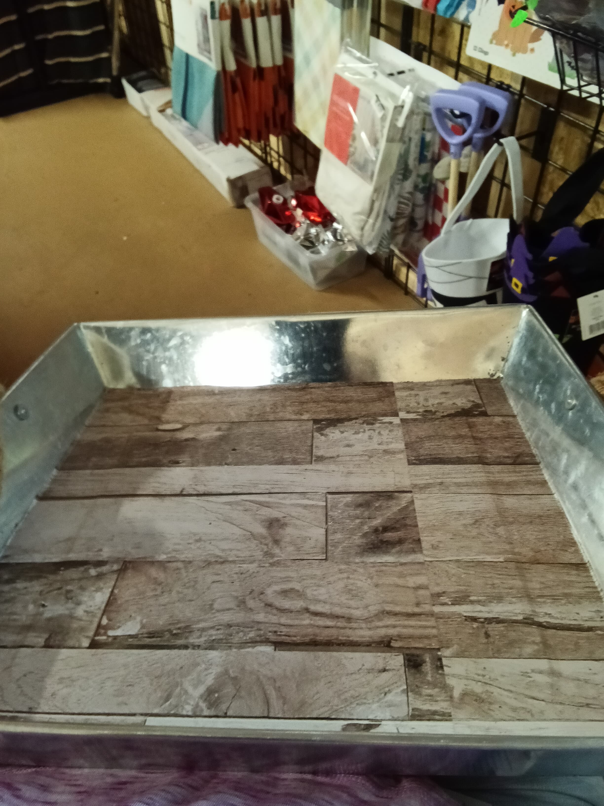 Rustic Metal Tray with Rope Handles - Thumbnail 3