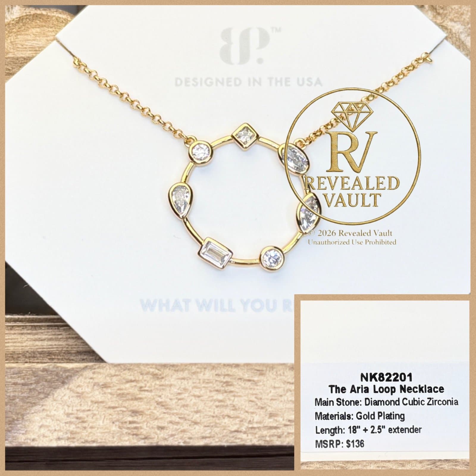 Bomb Party The Aria Loop Necklace OG Gold