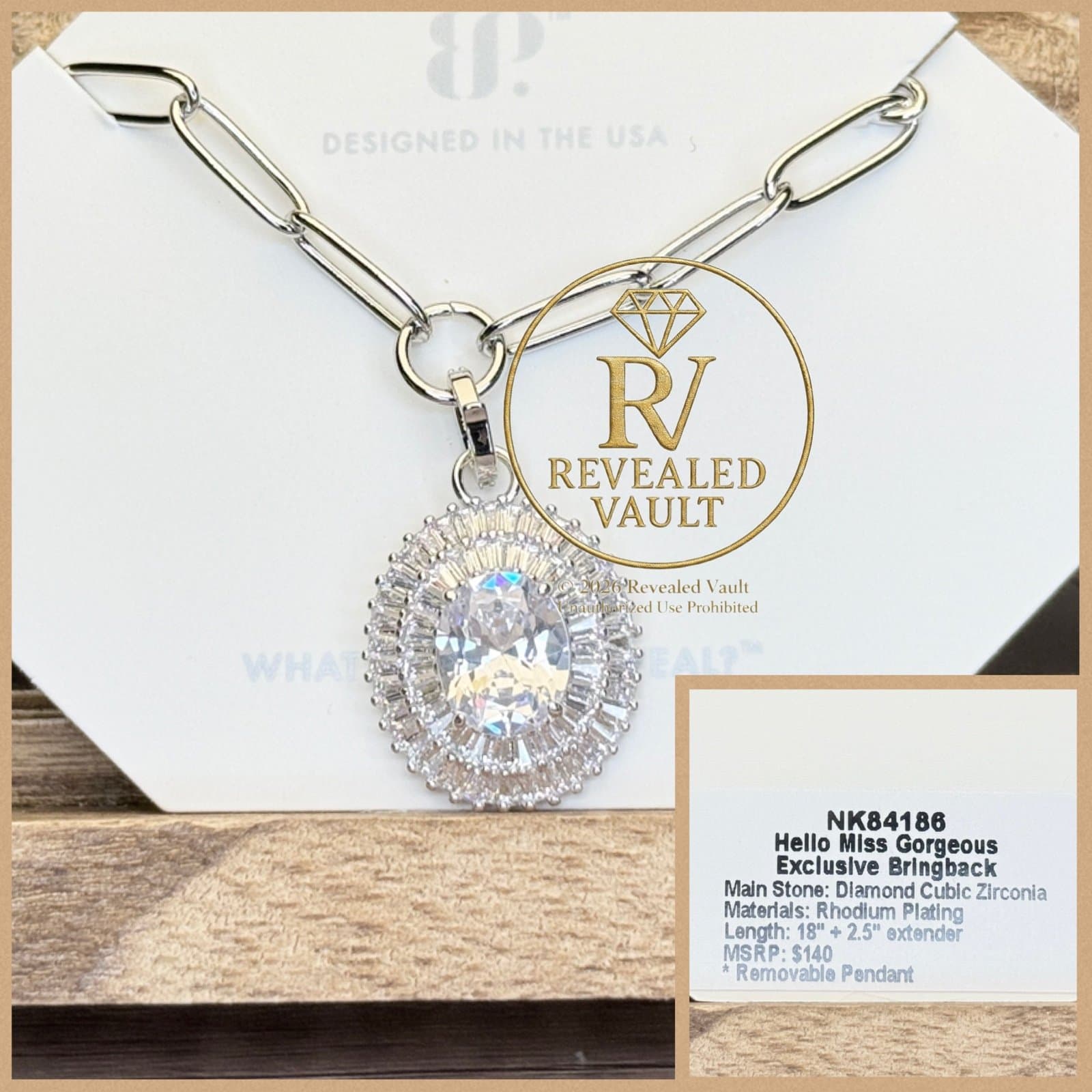 Bomb Party Hello Miss Gorgeous Exclusive Bringback OG Diamond CZ Rhodium