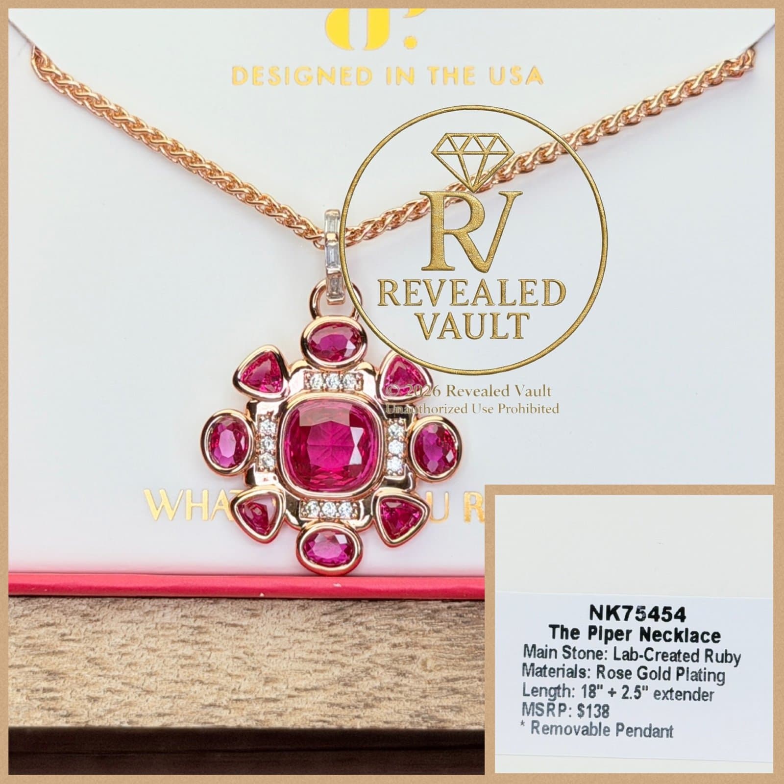 Bomb Party The Piper Necklace July Birthday 2026 Rose Gold