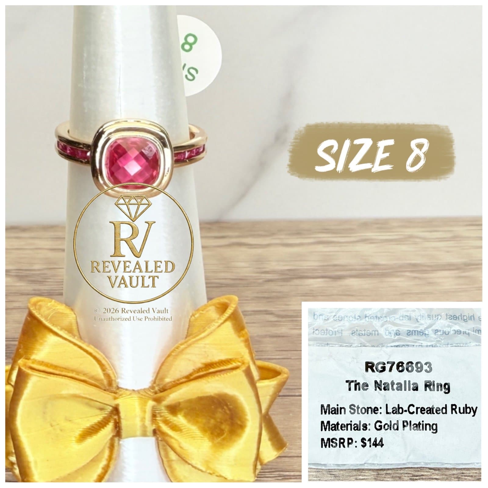 Bomb Party The Natalia Ring July Birthday 2026 Gold Size 8