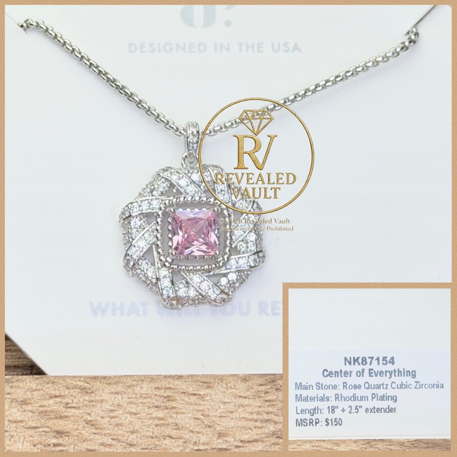 Bomb Party Center Of Everything OG Rose Quartz Rhodium