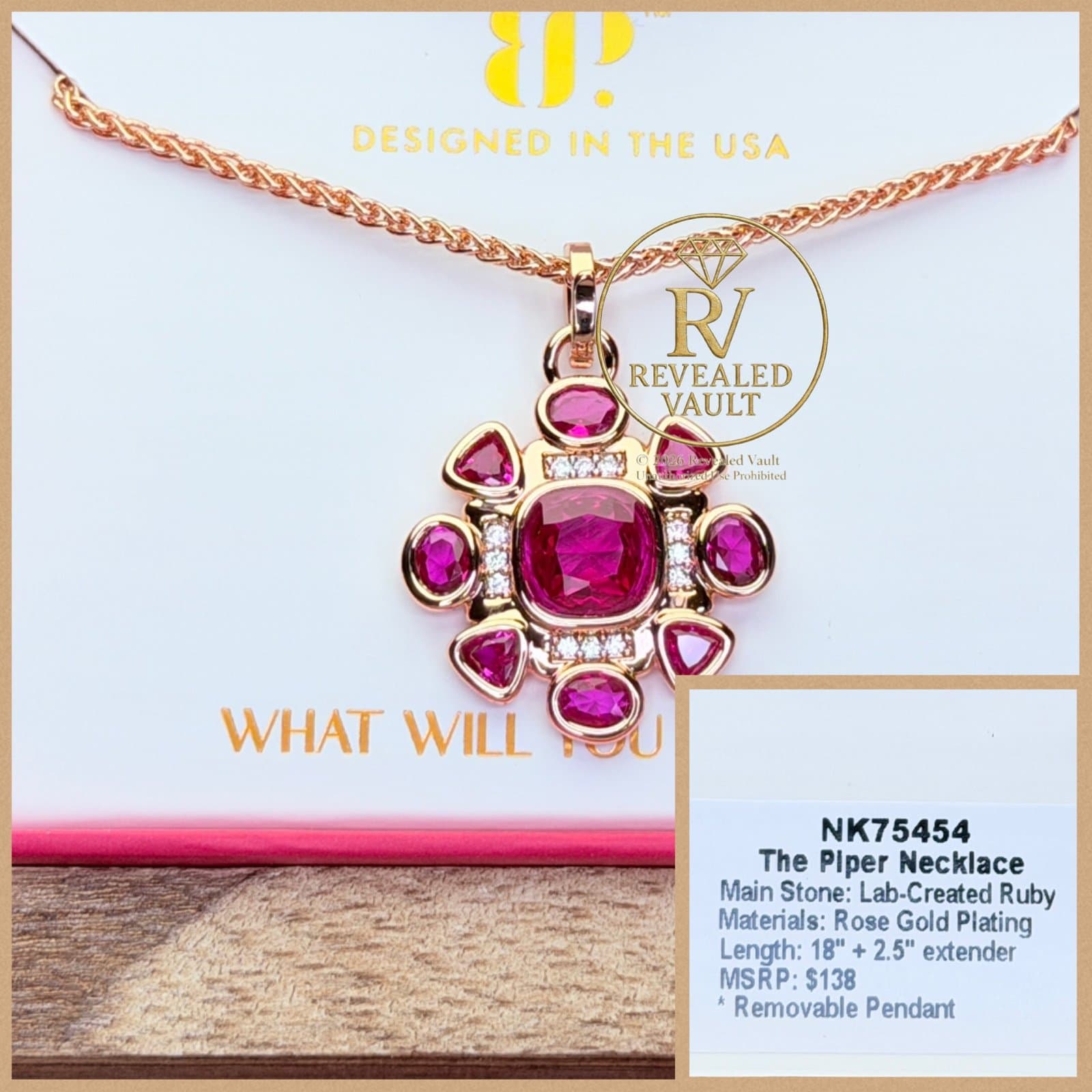 Bomb Party The Piper Necklace July Birthday 2026 Rose Gold