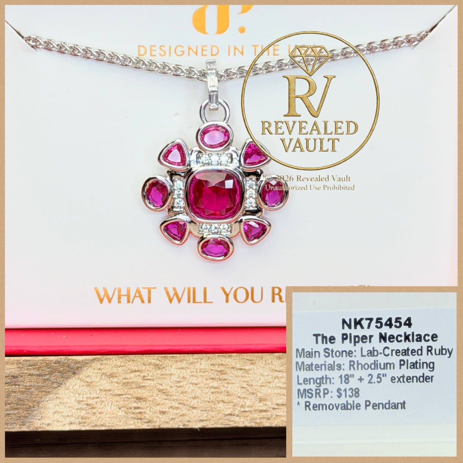 Bomb Party The Piper Necklace July Birthday 2026 Rhodium