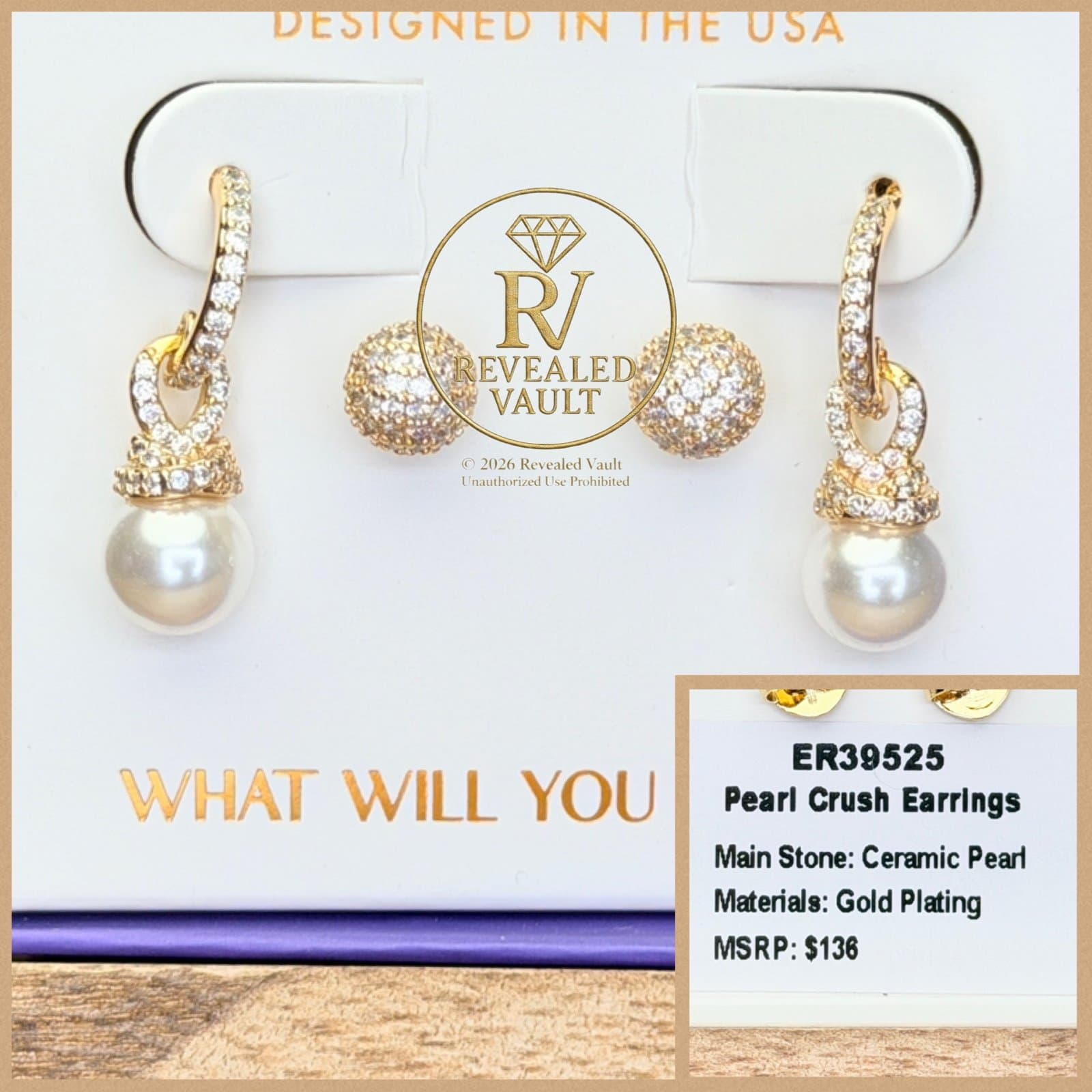 Bomb Party Pearl Crush Earrings June Birthday 2026 Gold