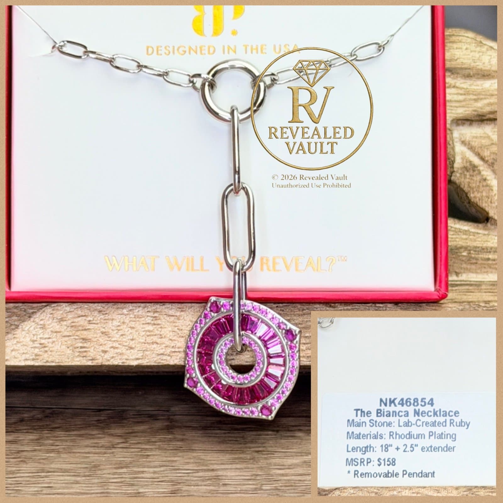 Bomb PartyT he Bianca Necklace July Birthday 2026 Rhodium