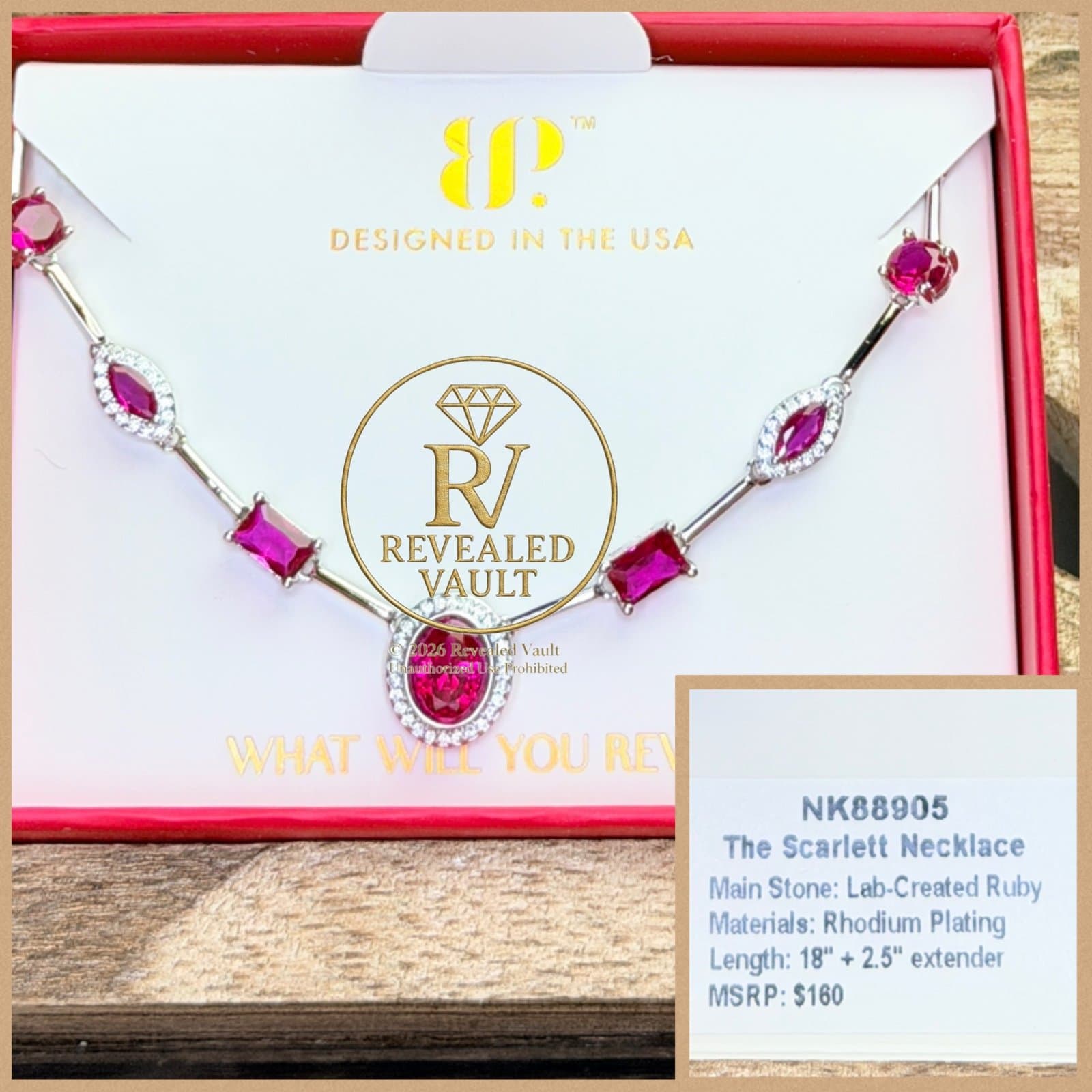 Bomb Party The Scarlett Necklace July Birthday 2026 Rhodium