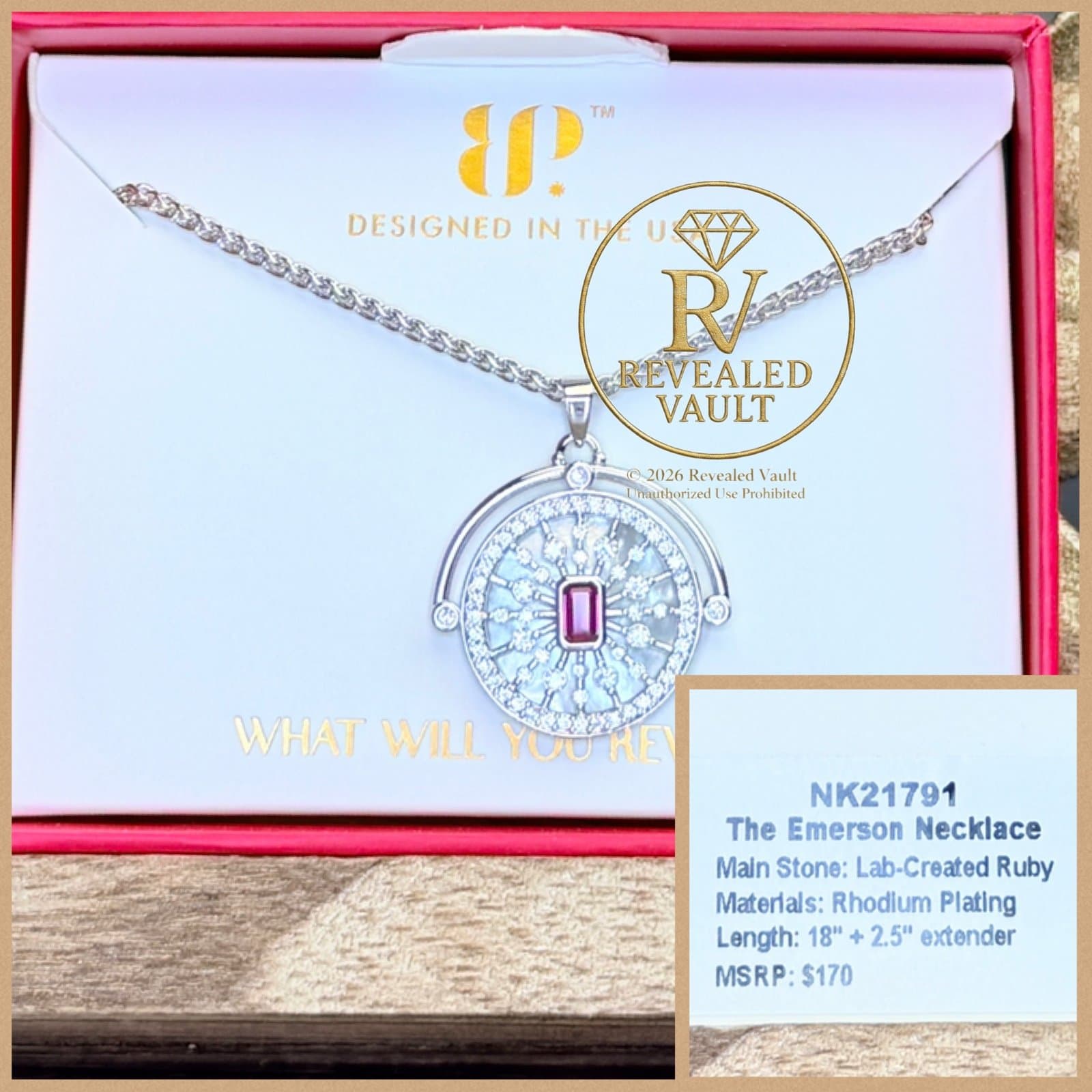 Bomb Party The Emerson Necklace July Birthday 2026 Rhodium