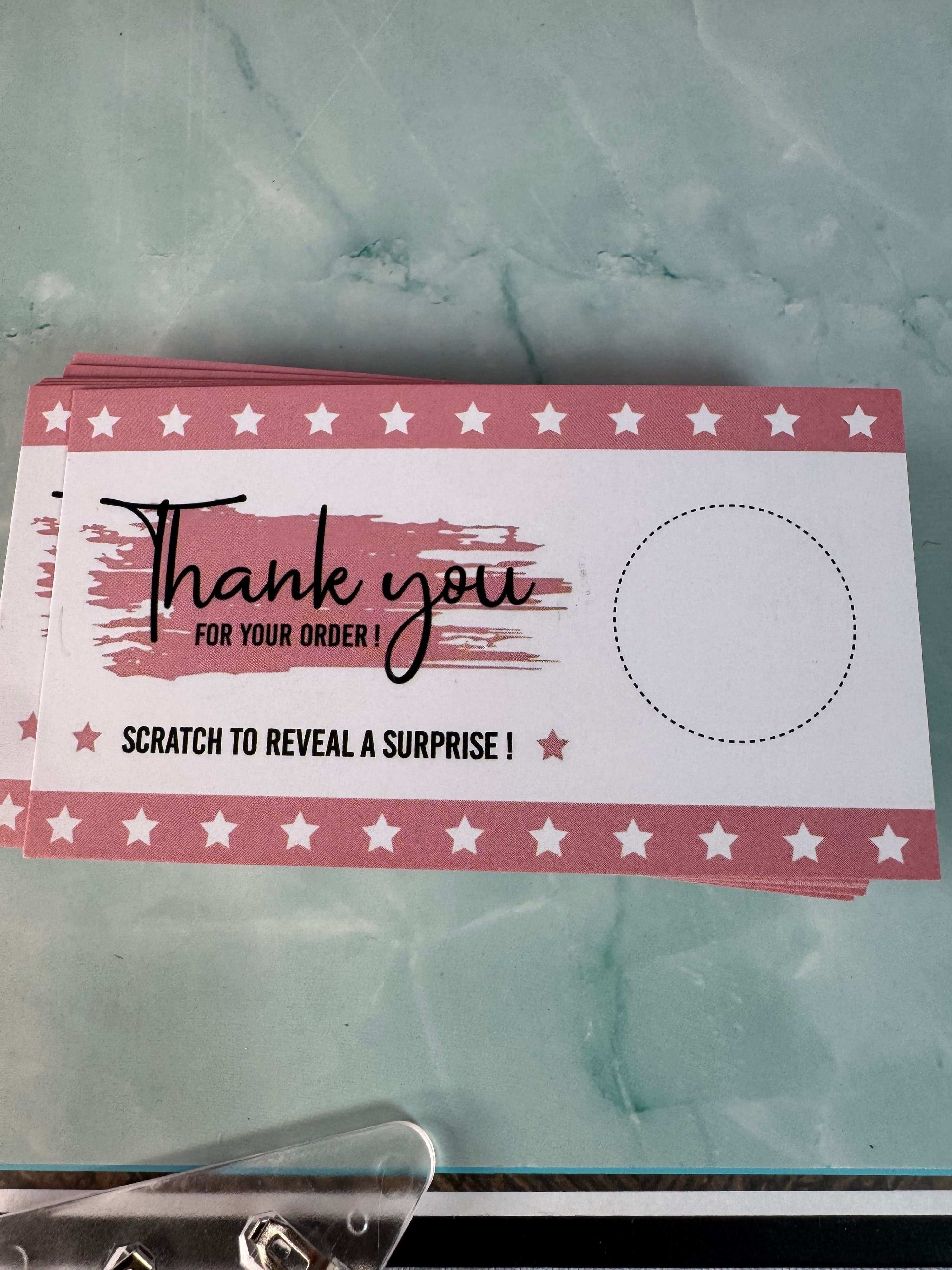 ★ 50 Thank You Scratch-Off Reward Cards Customer Appreciation Surprise