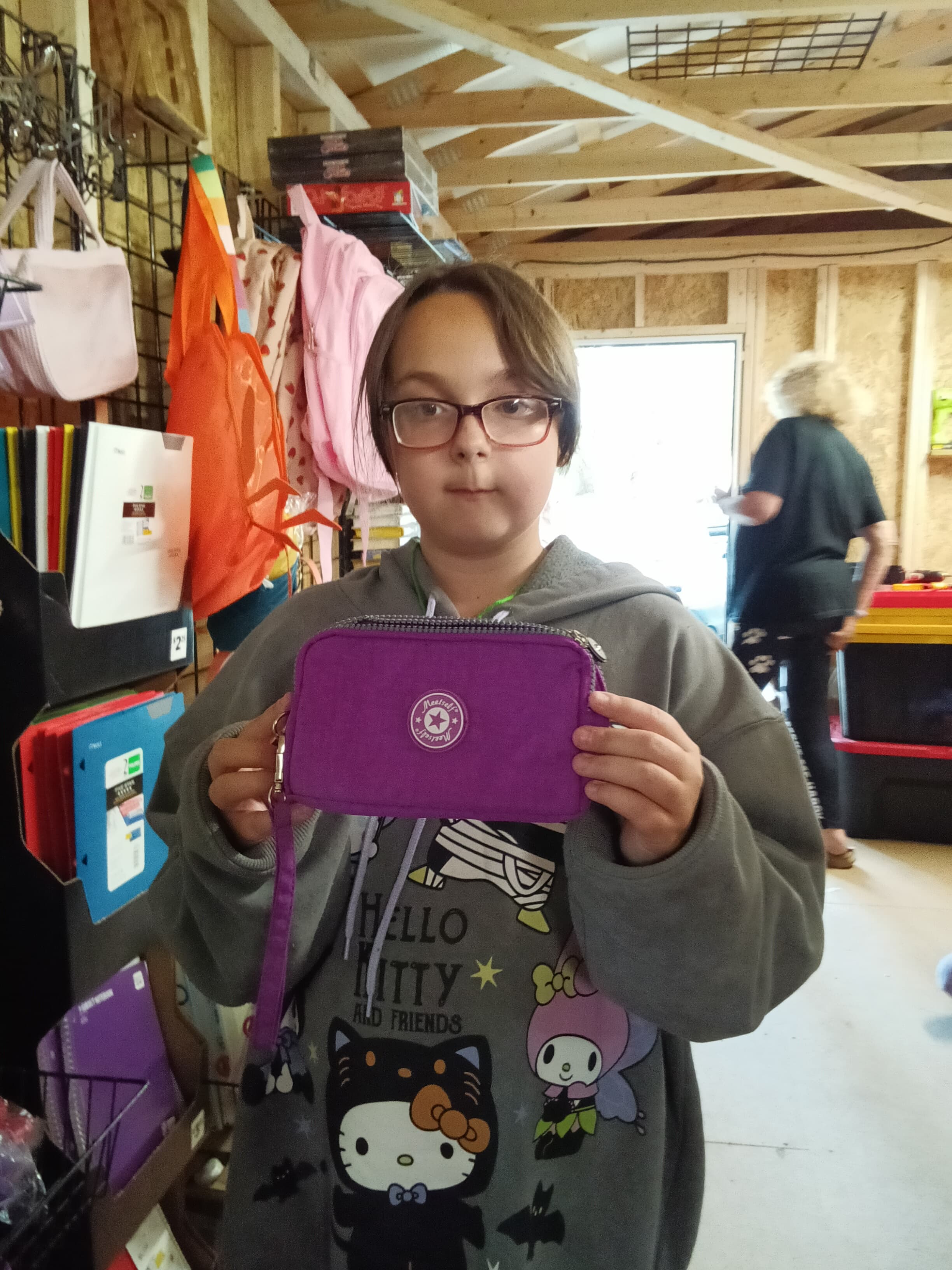 Meetsells Purple Wristlet Wallet with Zipper - Thumbnail 2