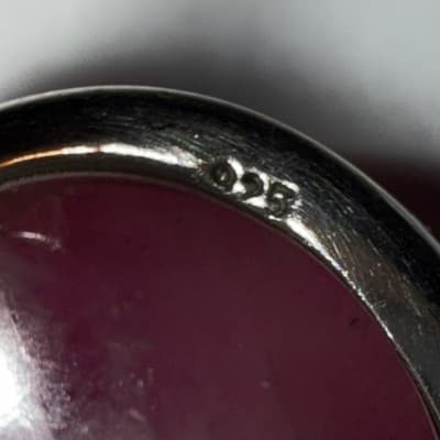Sterling Silver Pink Moonstone Pear Shape Bezel Ring Size 9 - Thumbnail 5