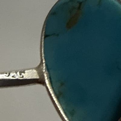 Sleeping Beauty Blue Turquoise Sterling Silver Southwest Dainty Minimalist Ring - Thumbnail 2
