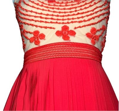Anthropologie Rina Dhaka Rubied Dusk Red Embroidered Maxi Gown Dress - Thumbnail 3