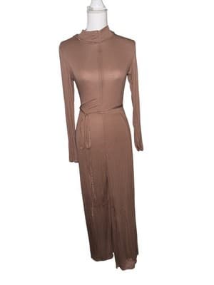 NWT Halara Long-sleeve Hooded One piece Back-Cutout Jumpsuit M viscose elastane - Thumbnail 4