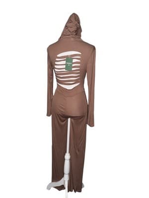 NWT Halara Long-sleeve Hooded One piece Back-Cutout Jumpsuit M viscose elastane - Thumbnail 2