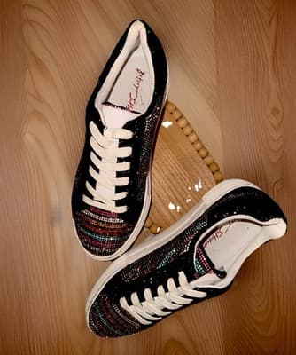 NEW Betsey Johnson Sidny Rainbow Sparkle Platform Sneakers Tennis Shoe Sold Out - Thumbnail 6