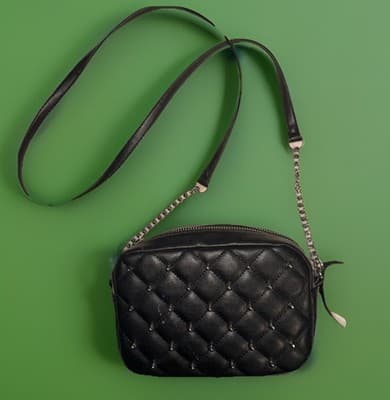 Rebecca Minkoff Black Quilted Studded Crossbody Purse