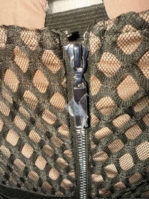 GUESS Nude Olive Green Bandage Bodycon Dress Mirage Mesh Overlay Midi Dress Y2K - Thumbnail 6