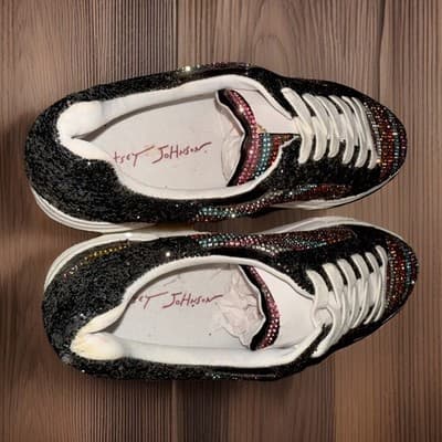 NEW Betsey Johnson Sidny Rainbow Sparkle Platform Sneakers Tennis Shoe Sold Out - Thumbnail 5